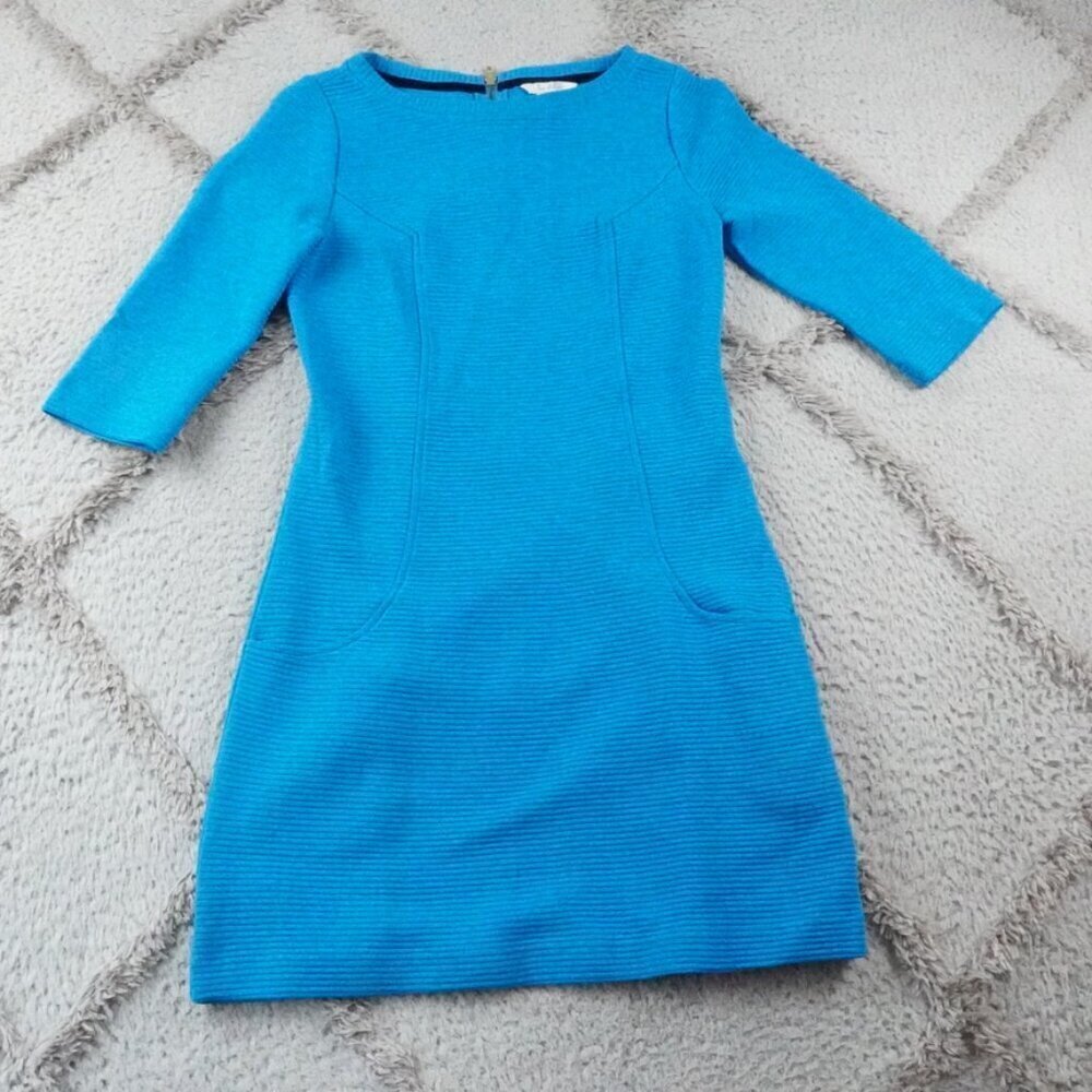 Boden Bright Blue Long Sleeve Dress